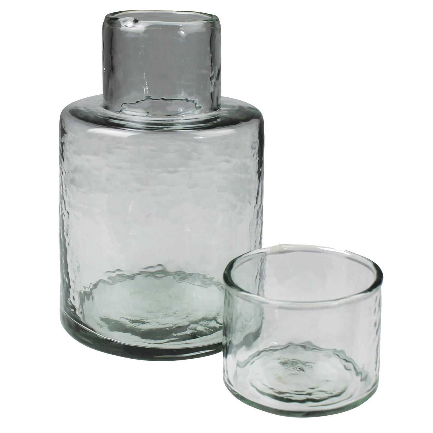 Palma Bedside Carafe.  Cup: 3x3x2.5, Carafe: 32 oz capacity