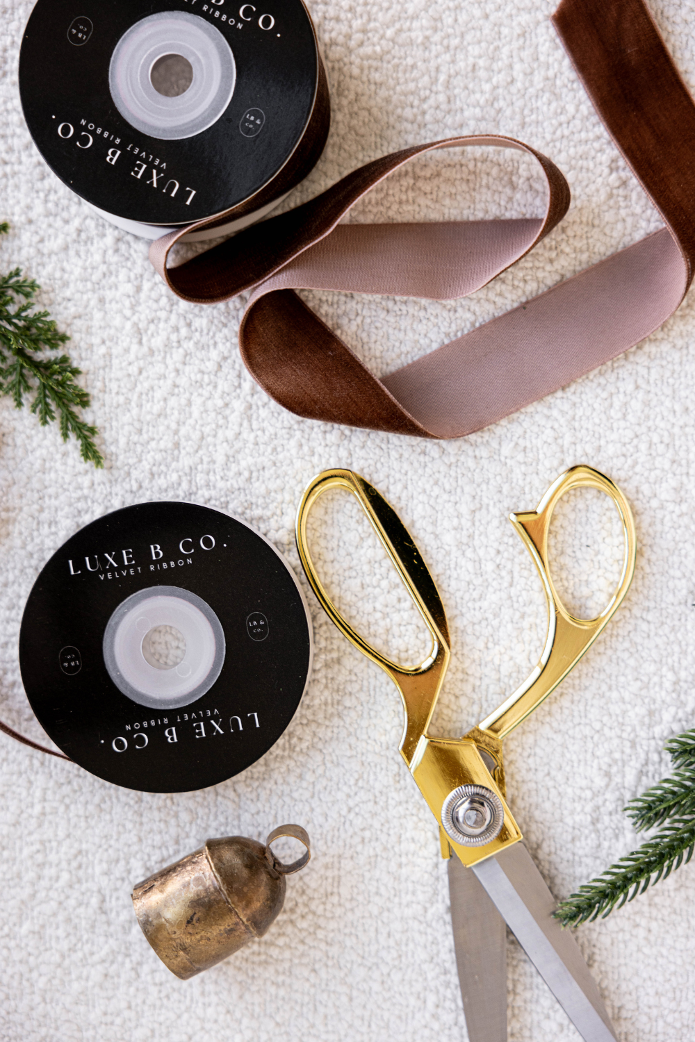 Ribbon Brown Velvet Christmas Decor Luxe B Co.: Small