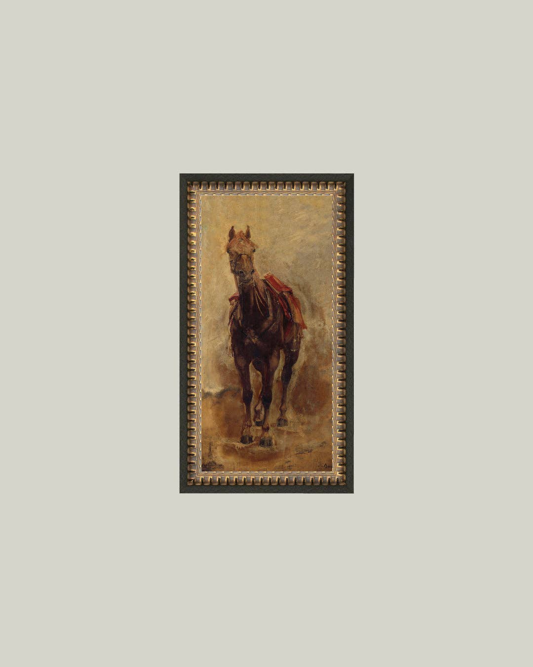 Horse Study Framed Antique Art: 5x7