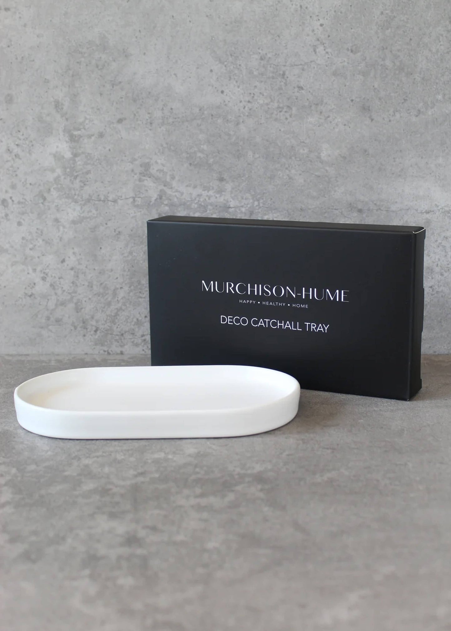Deco Oval Catchall Tray Small: White