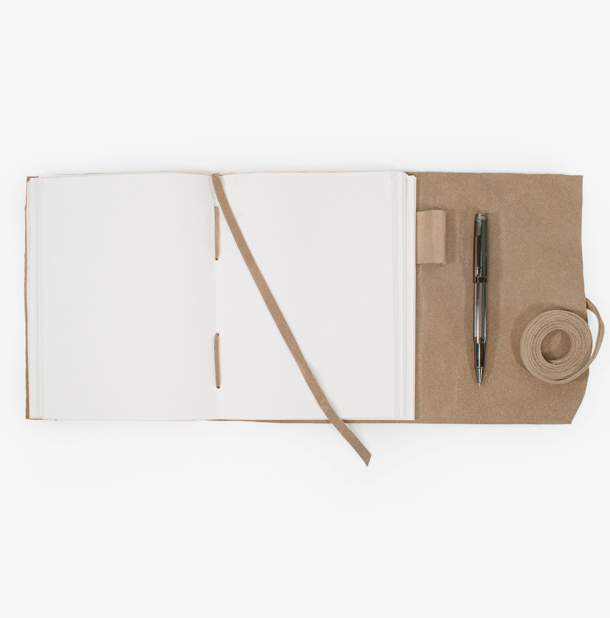 Suede Journal w/ Organic Cotton Paper Large: Taupe
