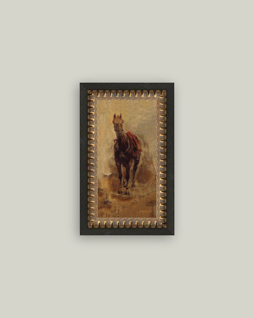 Horse Study Framed Antique Art: 5x7