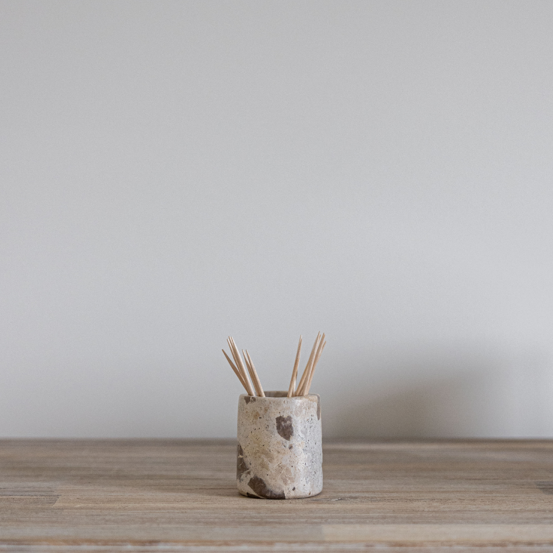 Chocolate Marble Toothpick Holder