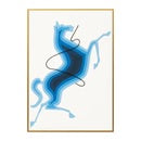 Blue Horse Art Print - Mixed Media
