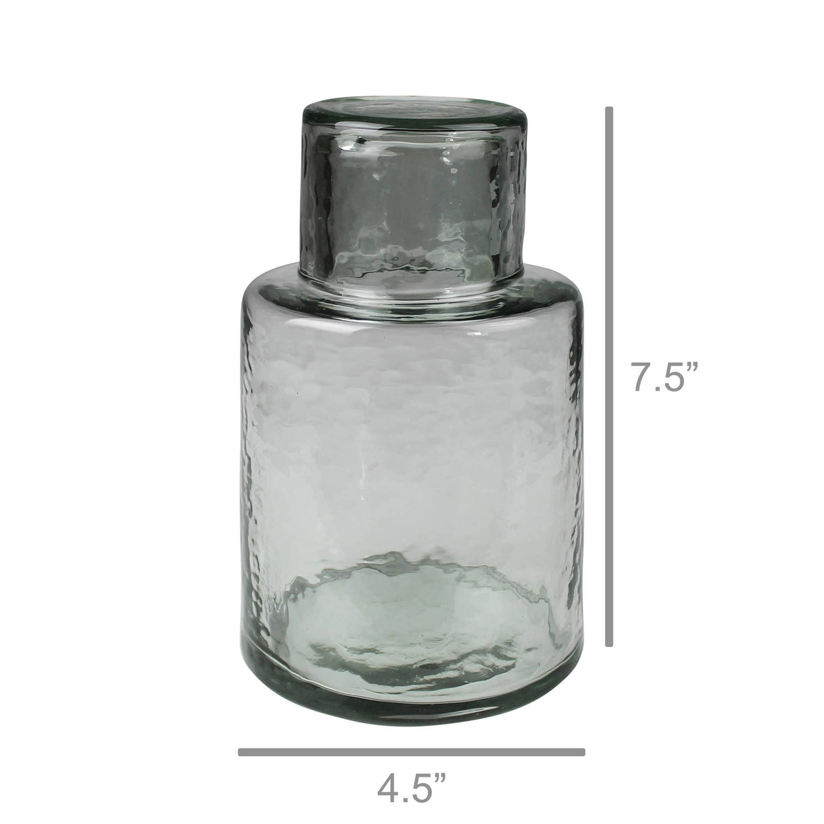 Palma Bedside Carafe.  Cup: 3x3x2.5, Carafe: 32 oz capacity