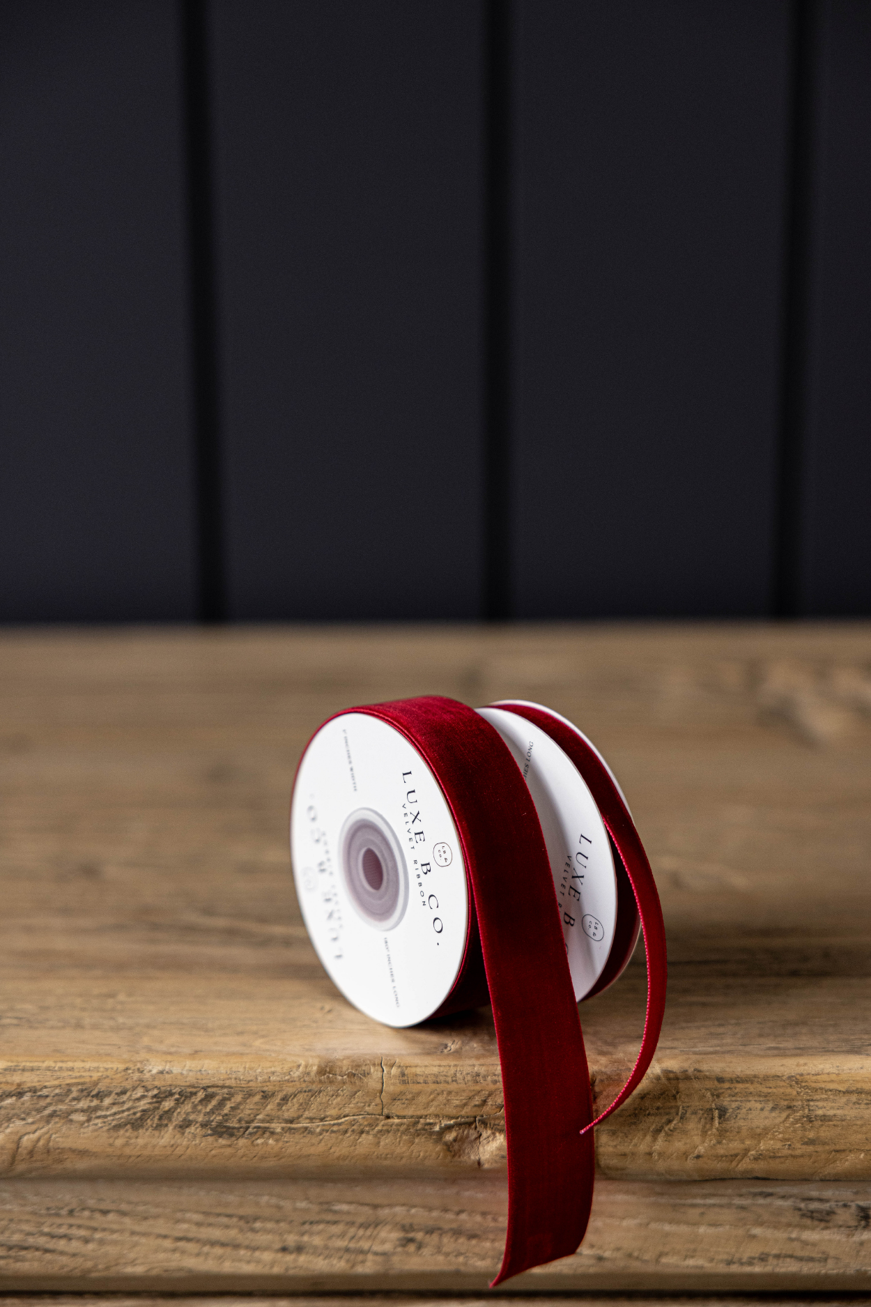 Ribbon Garnet Red Velvet Holiday Decor: Medium
