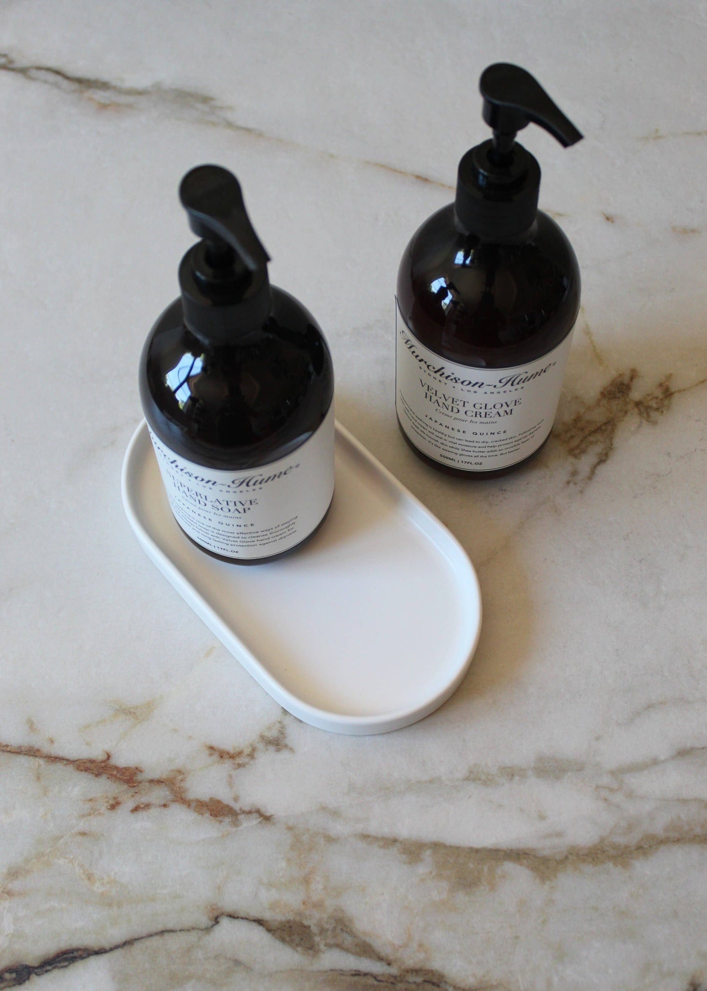 Deco Oval Catchall Tray Small: White