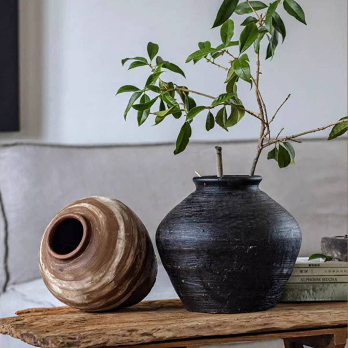 Vintage Wabi-Sabi Style Ceramic Jar: Style [B]