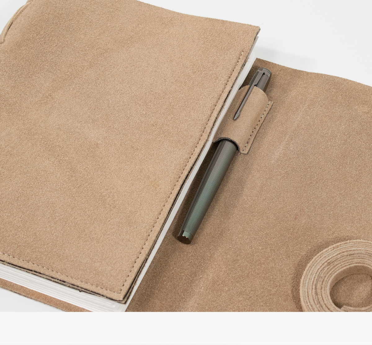 Suede Journal w/ Organic Cotton Paper Large: Taupe