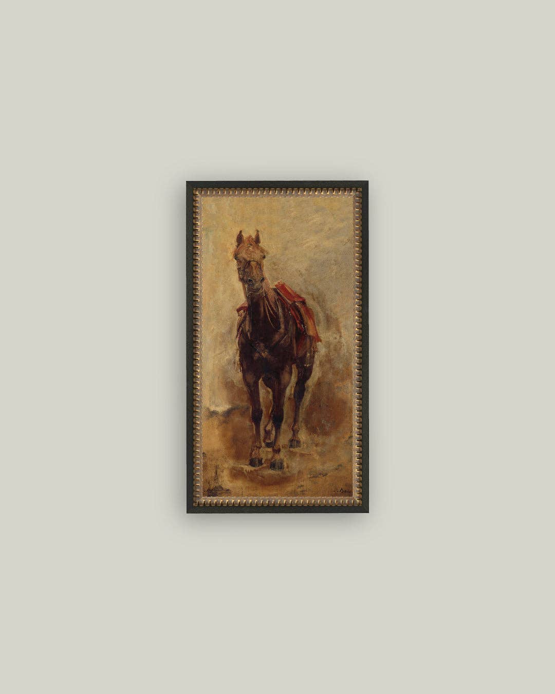 Horse Study Framed Antique Art: 5x7