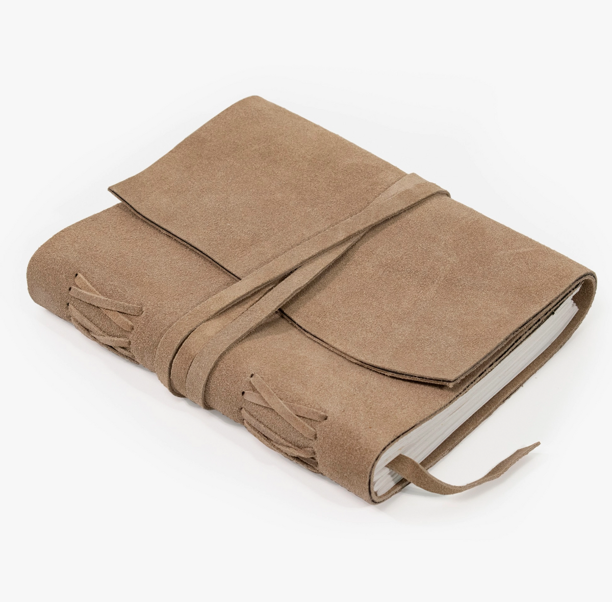 Suede Journal w/ Organic Cotton Paper Large: Taupe