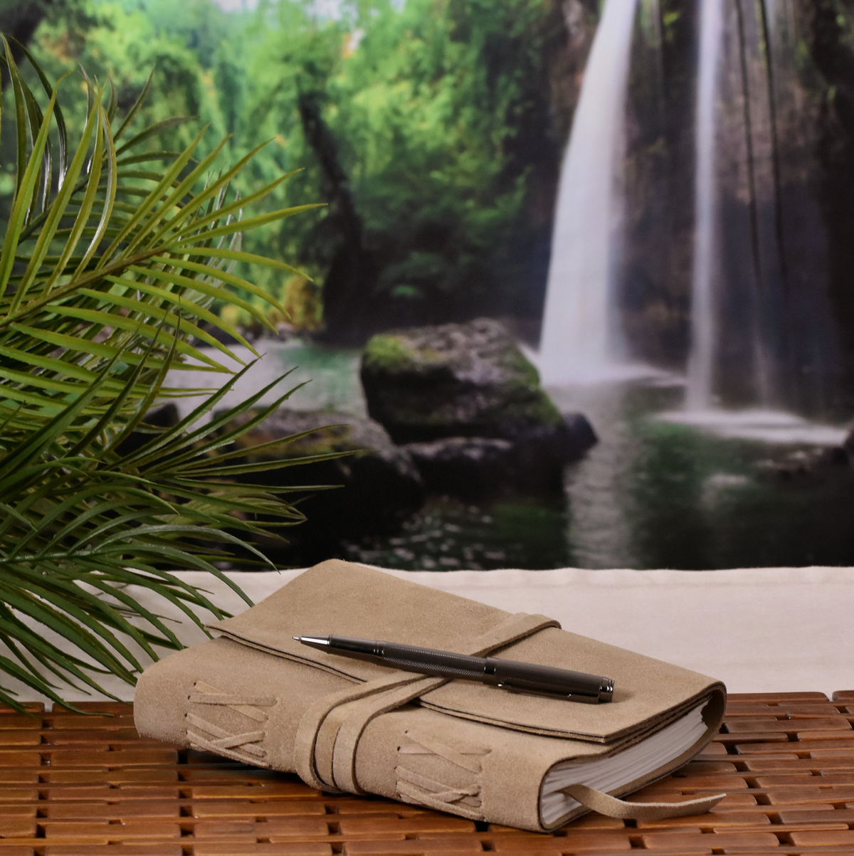 Suede Journal w/ Organic Cotton Paper Large: Taupe